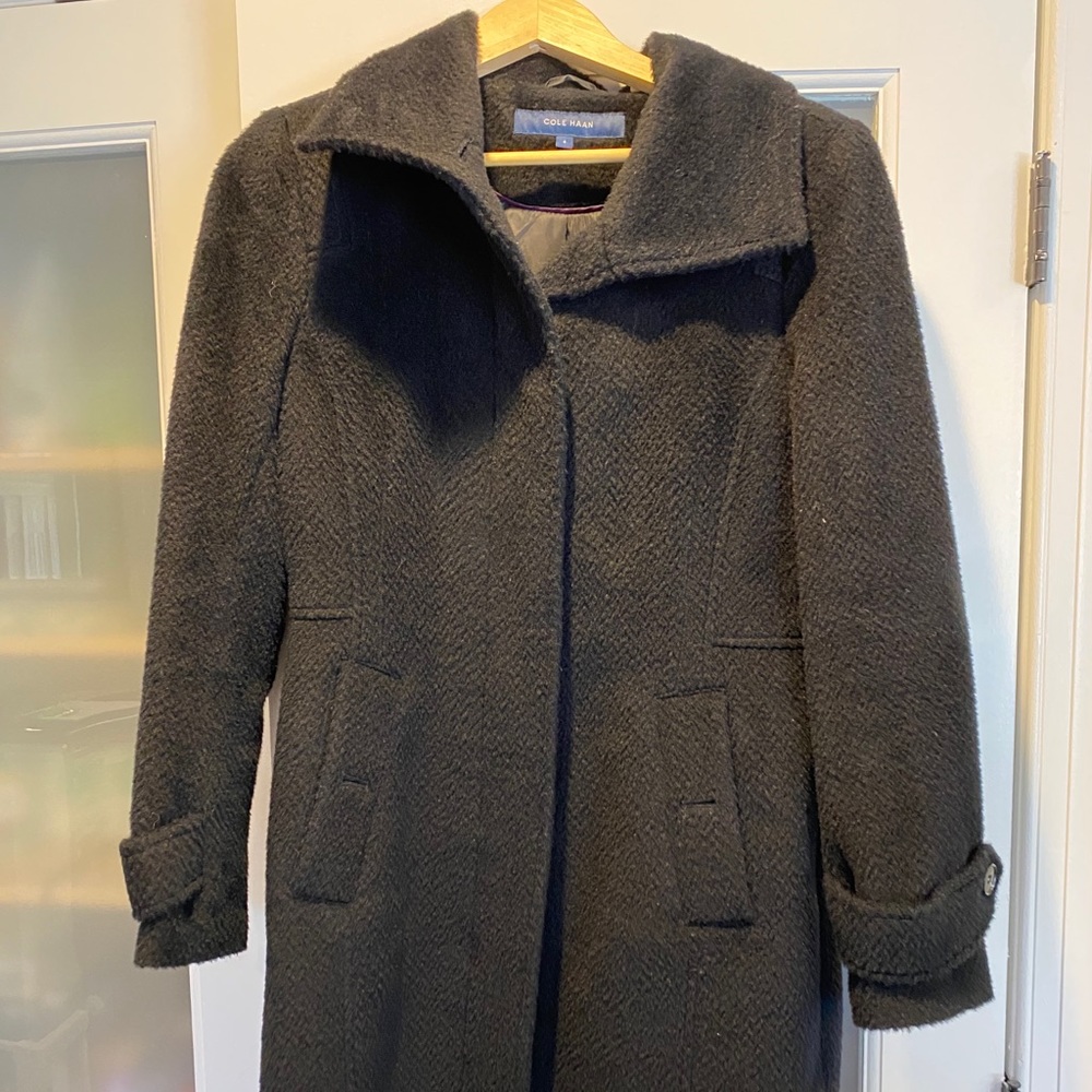 Cole Haan Black wool coat- super soft
